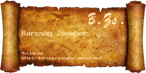 Barcsay Zsombor névjegykártya